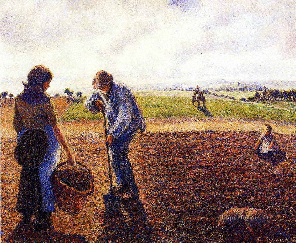 peasants in the field eragny 1890 Camille Pissarro Oil Paintings